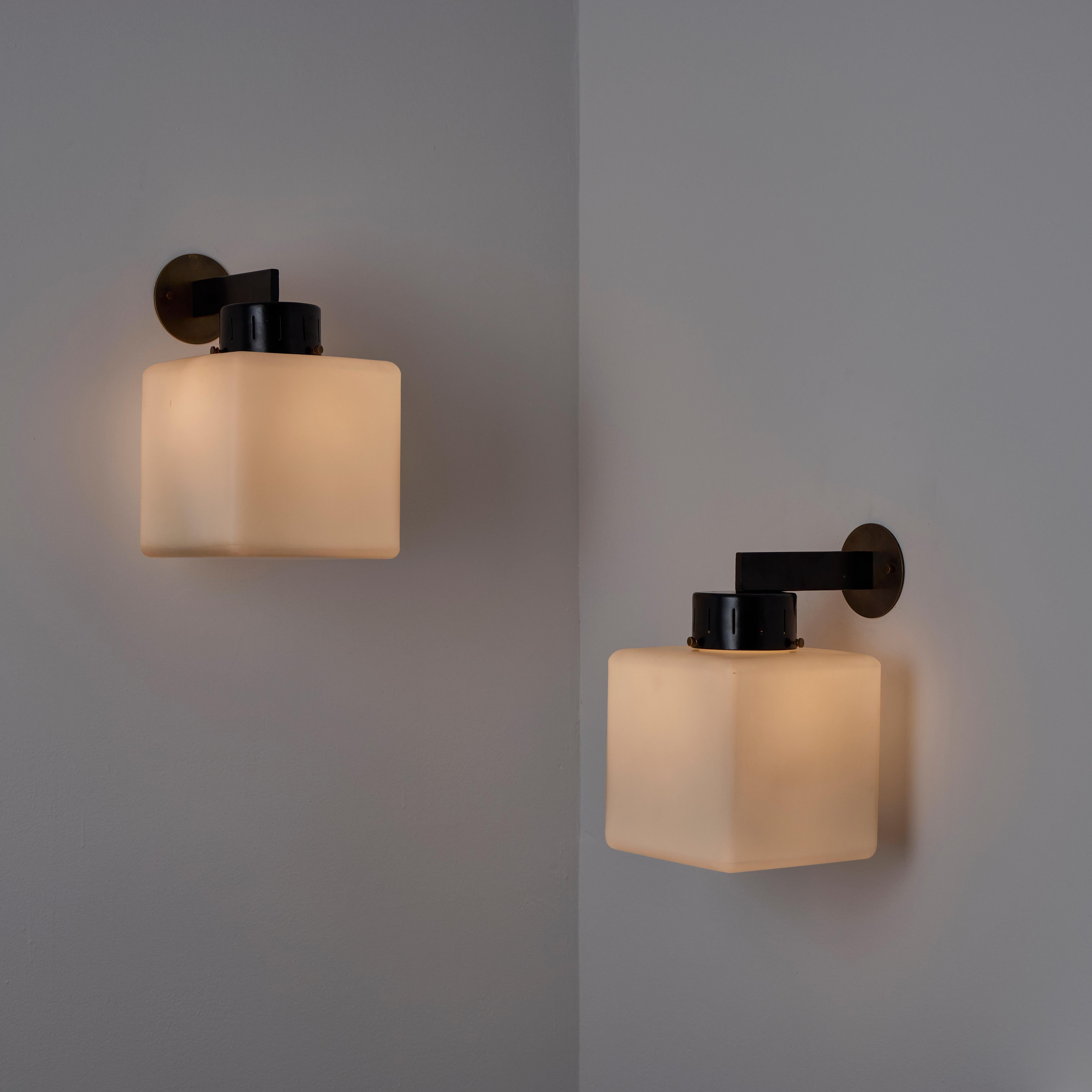 Italian Cube Sconces by Stilnovo For Sale