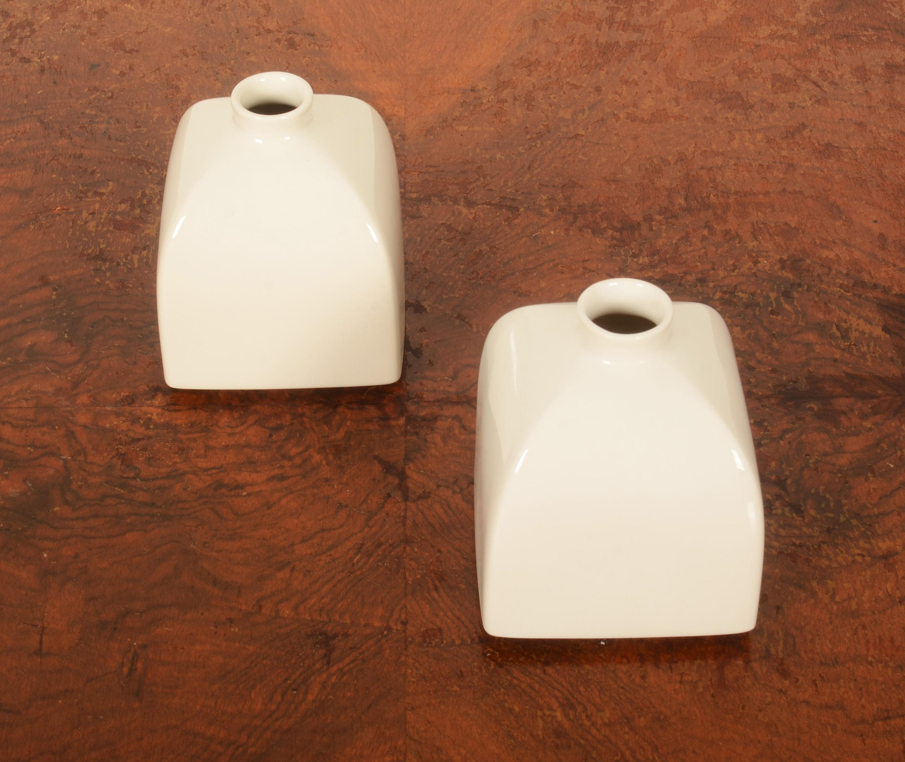 Cube Shape Porcelain KPM Berlin Vase Designed by KPM Trude Petri For Sale 1