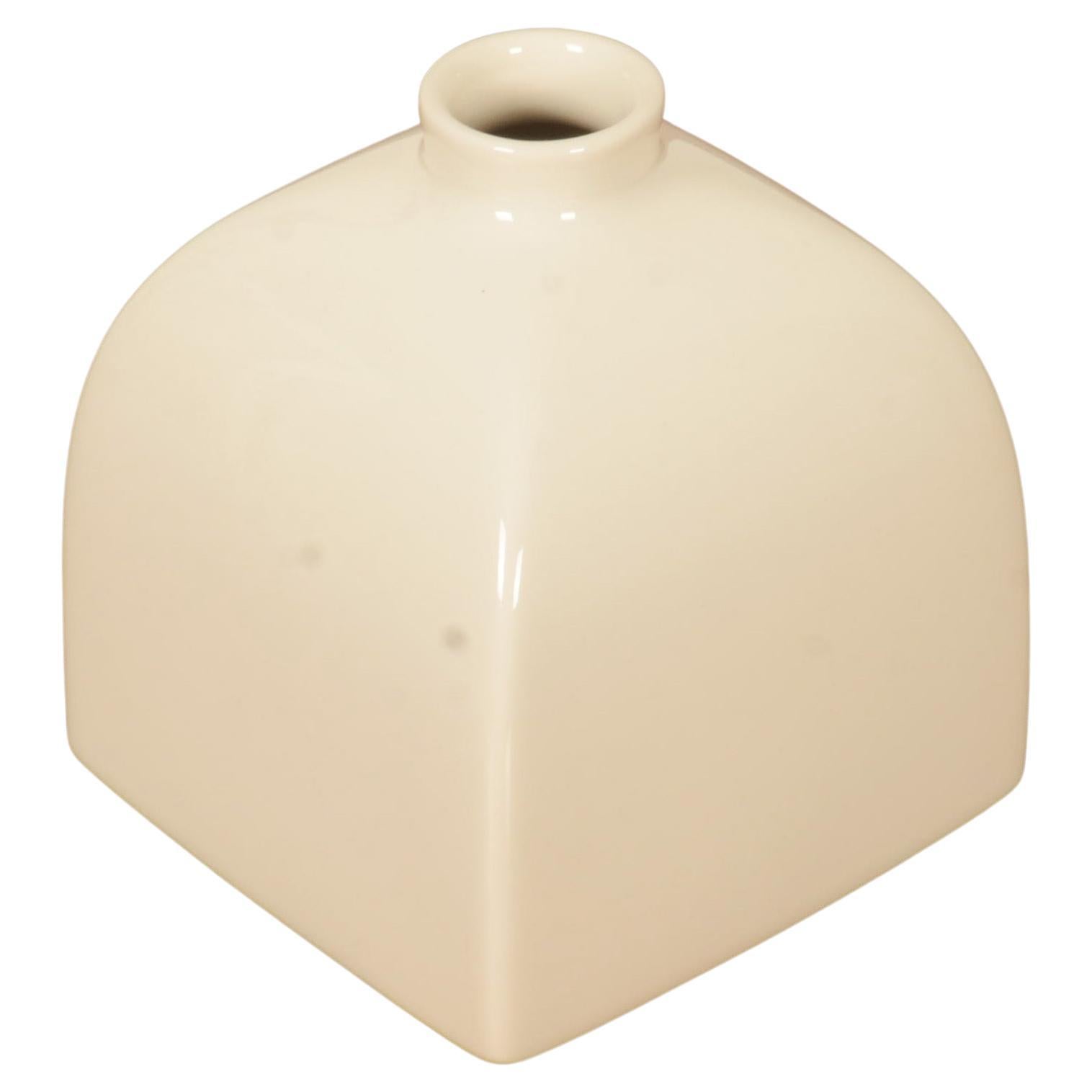 Cube Shape Porcelain KPM Berlin Vase Designed by KPM Trude Petri