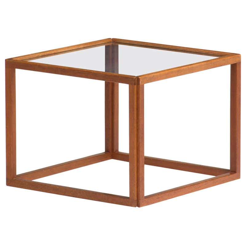 Burled Wood Cube Side Table at 1stDibs
