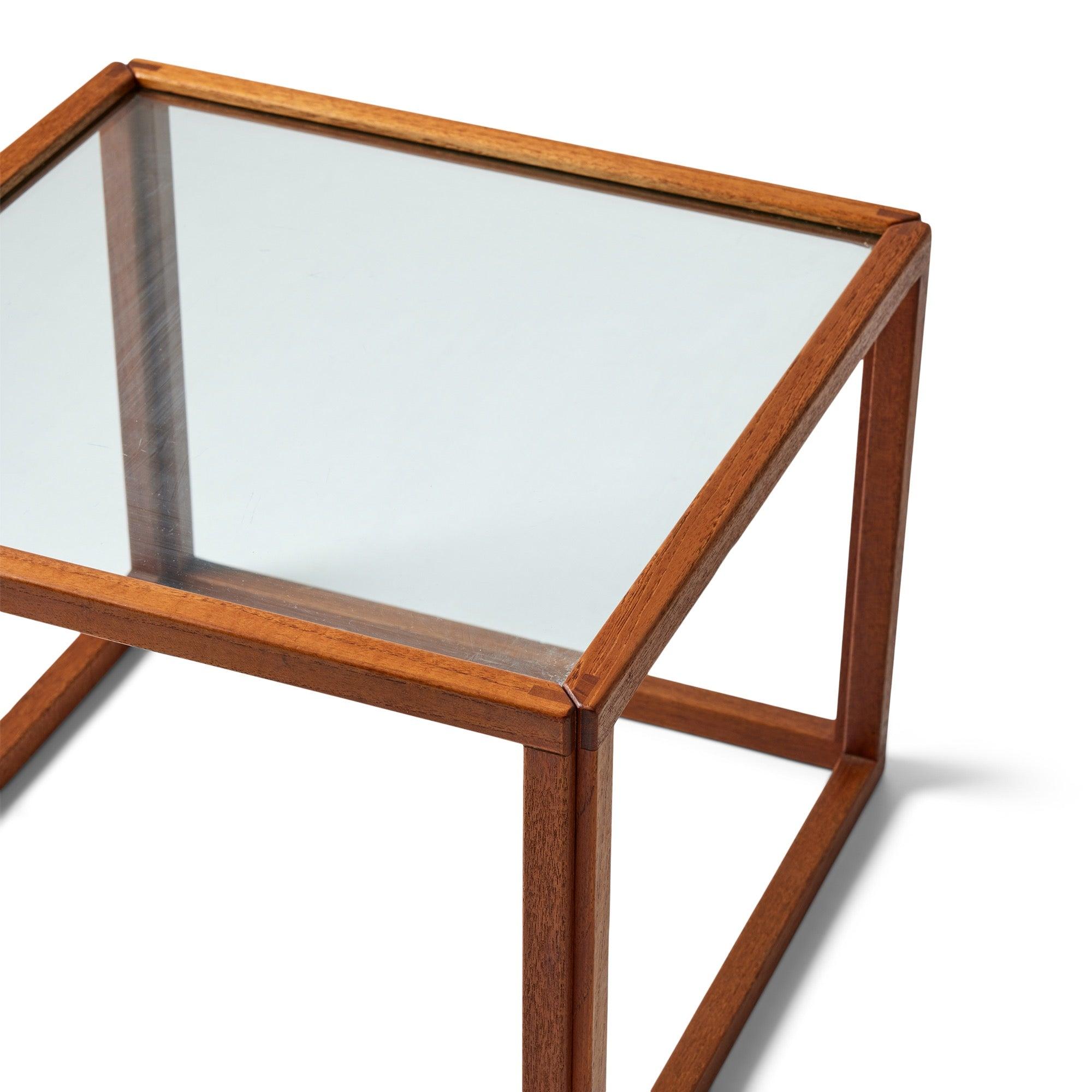 Cube Side Table by Kai Kristiansen In Fair Condition For Sale In Sagaponack, NY