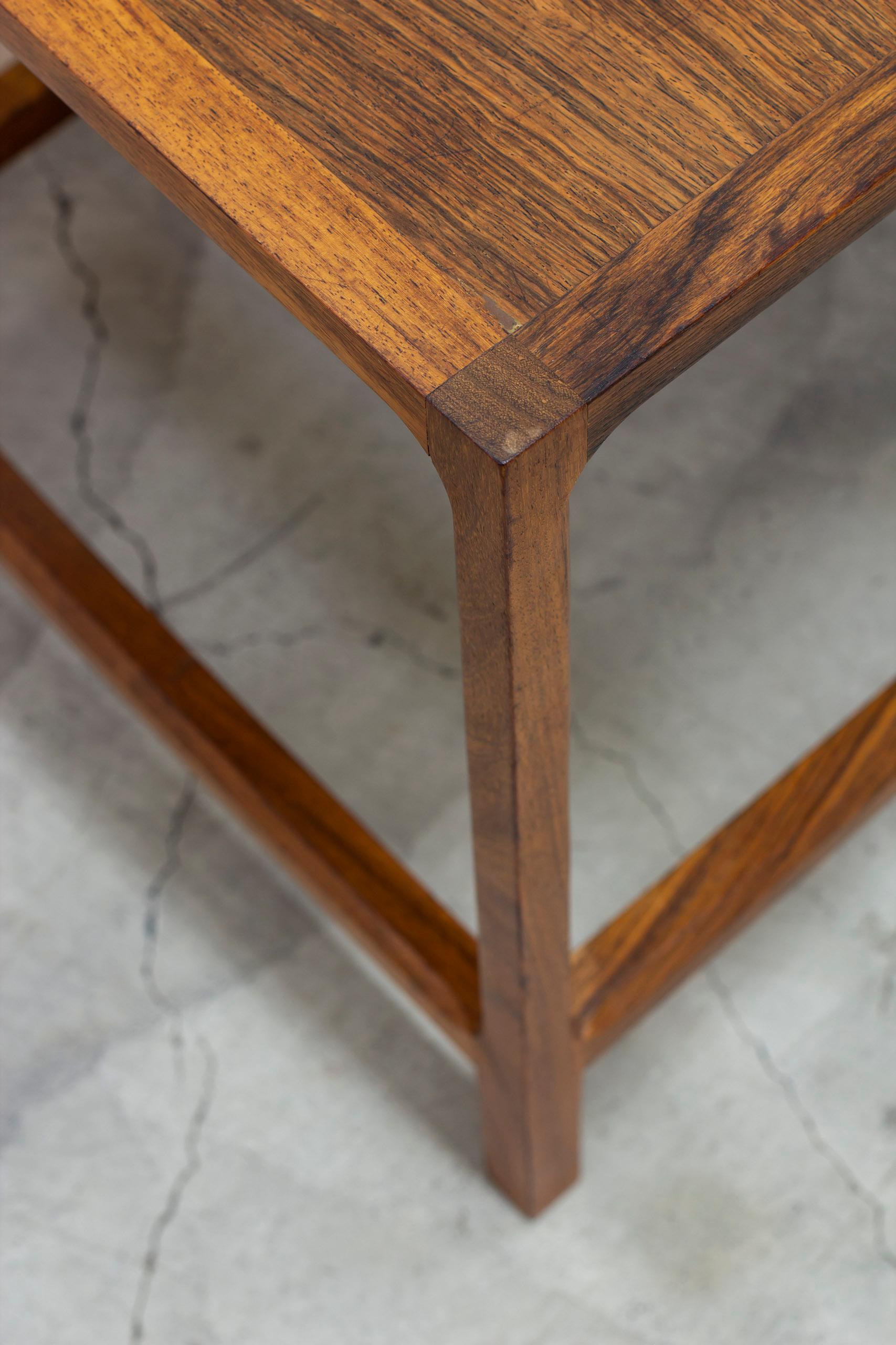 Walnut Cube side tables in walnut by Kai Kristiansen for Aksel Kjaersgaard, Denmark For Sale