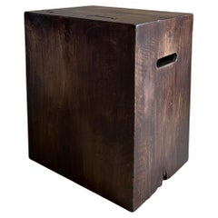 Mesa Auxiliar Cubo Siglo XIX Nogal Oscuro