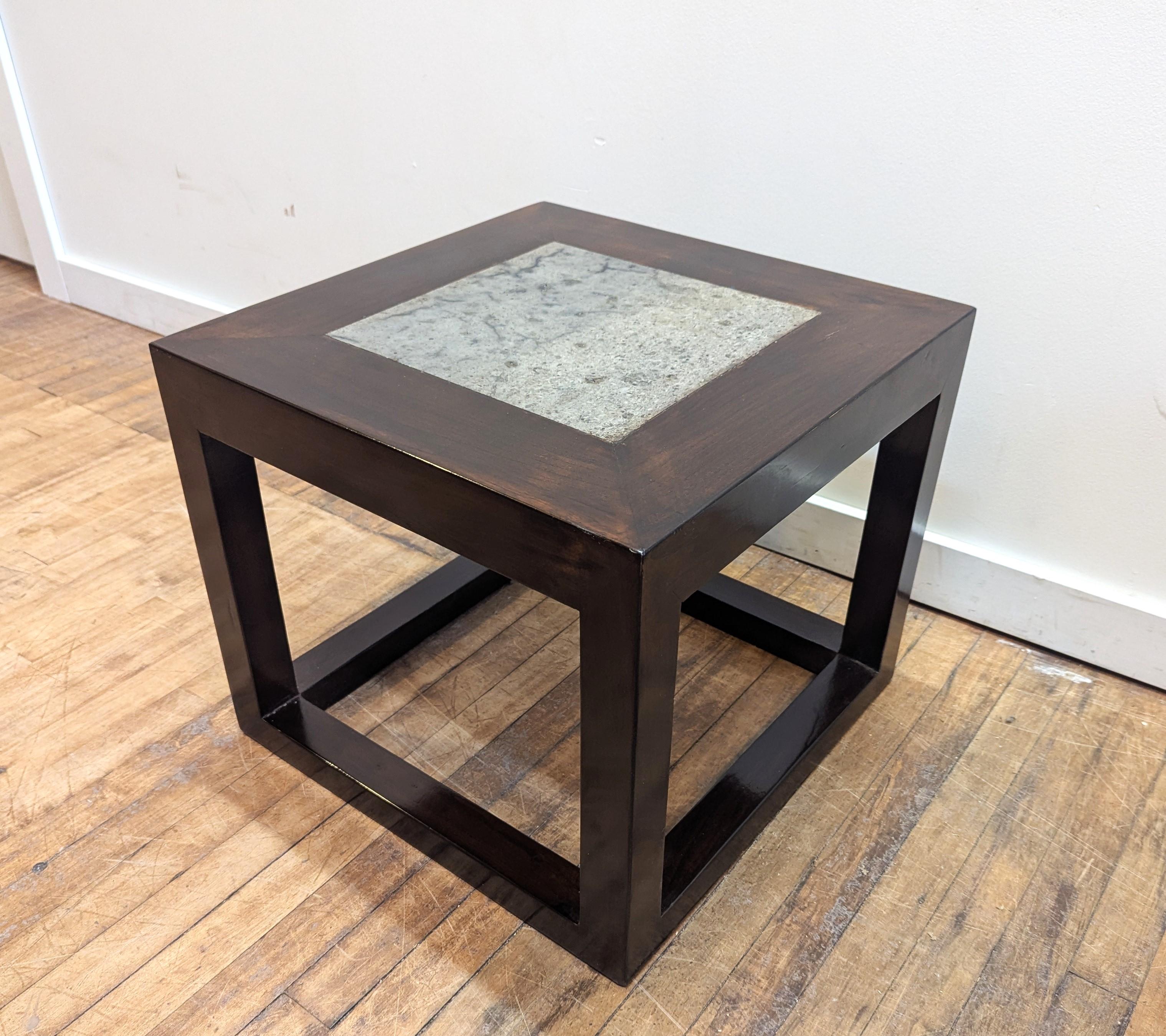 Late 20th Century Cube Stone Top Table For Sale
