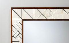 Cube : Miroir mural en bois de teck inspiré du cubisme, fabriqué à la main par artisan