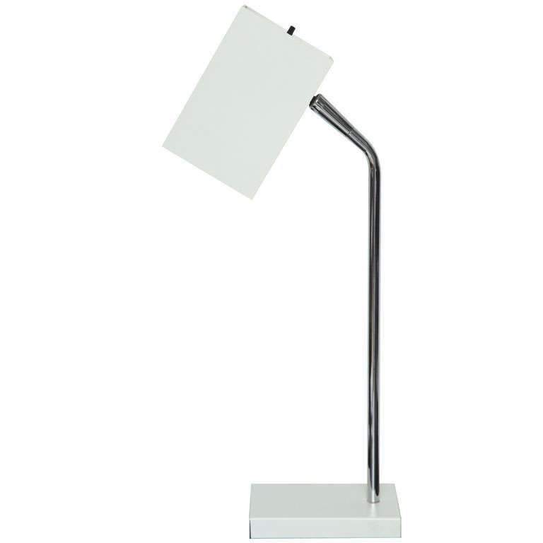 Cube White Desk Lamp by Robert Sonneman
