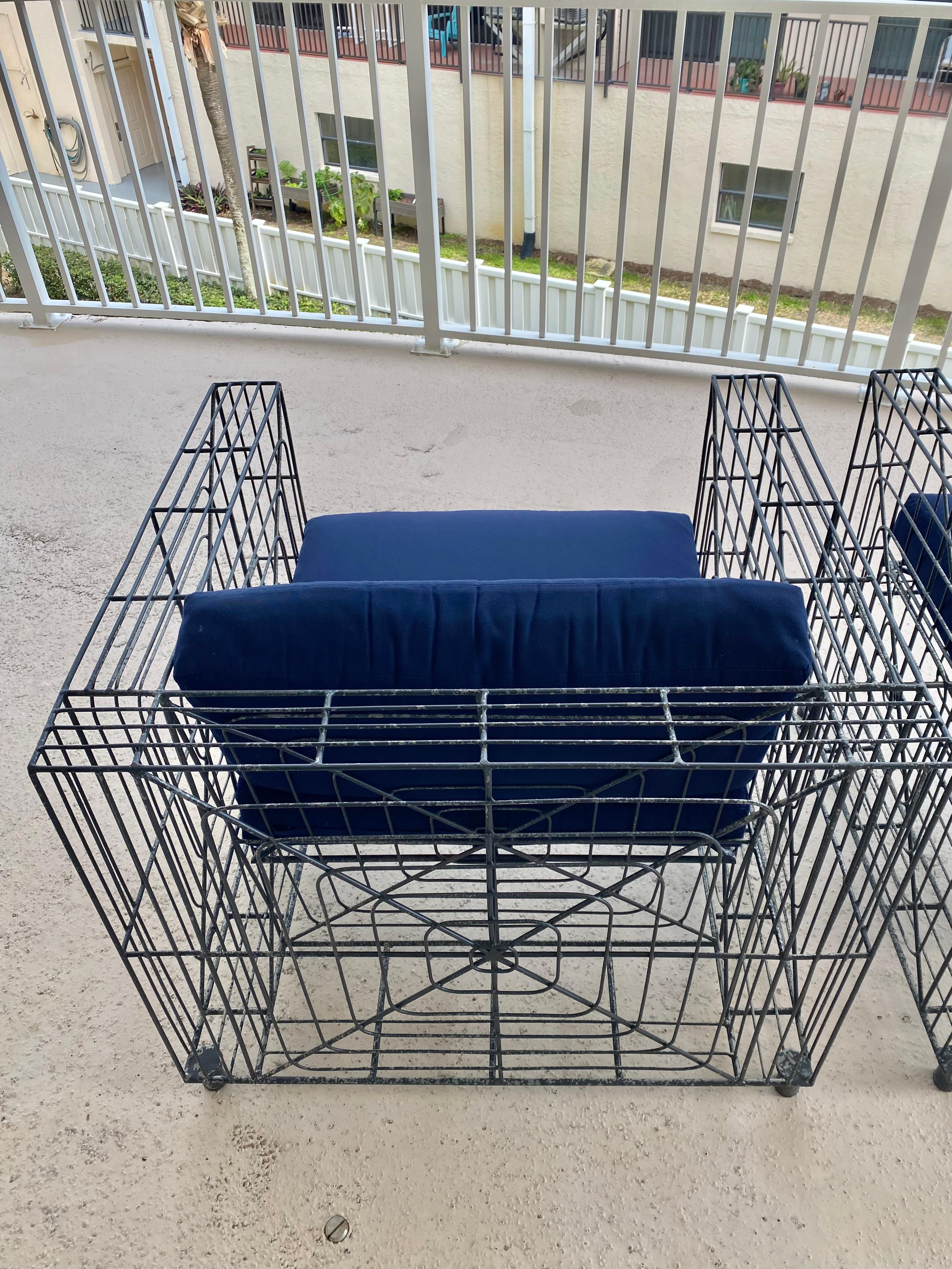 Sedie in filo di ferro Cube, una coppia in vendita 9