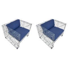 Cube Wire Chairs, A Pair