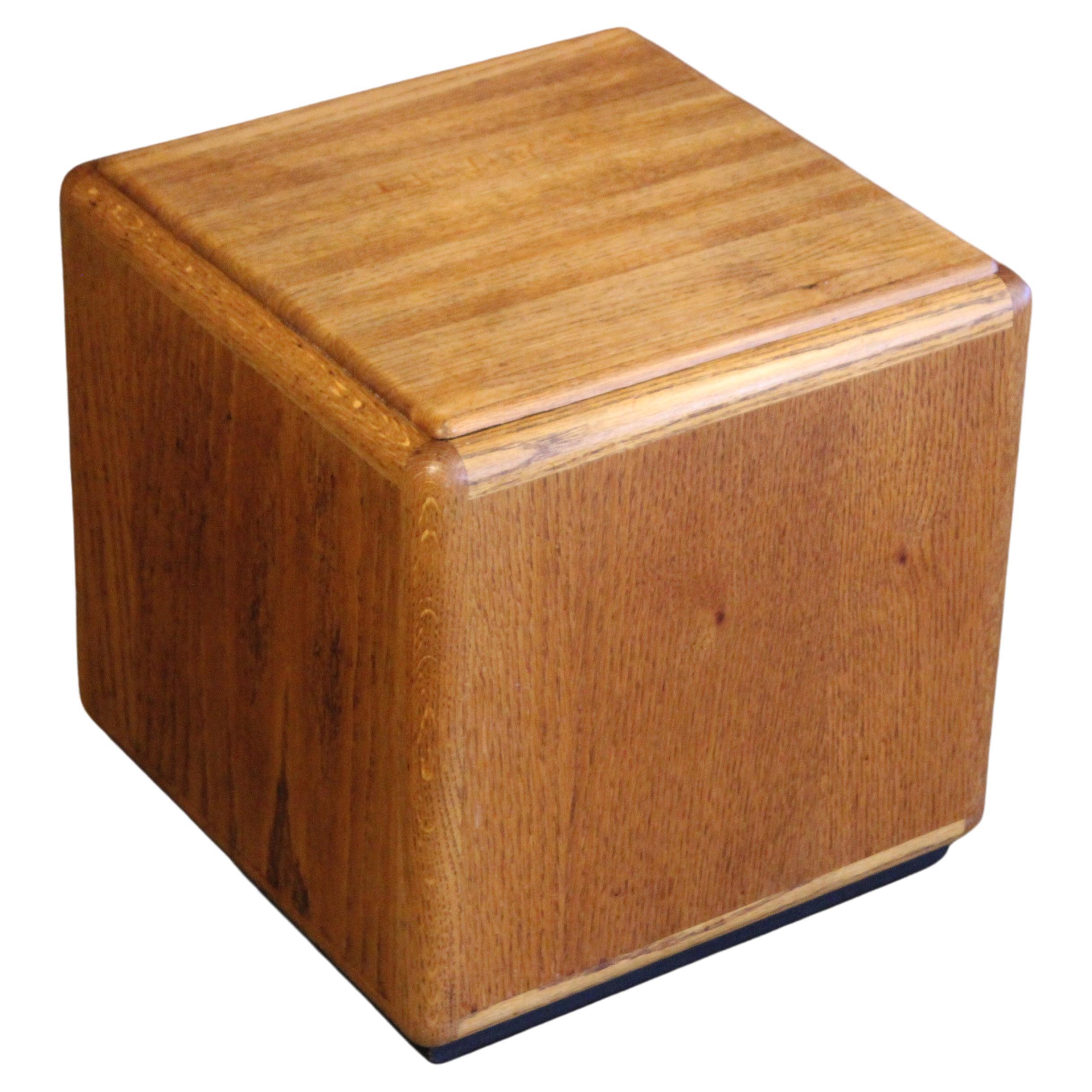 Cubed Oak Storage Side Table by Lou Hodges, California, 1970s For Sale