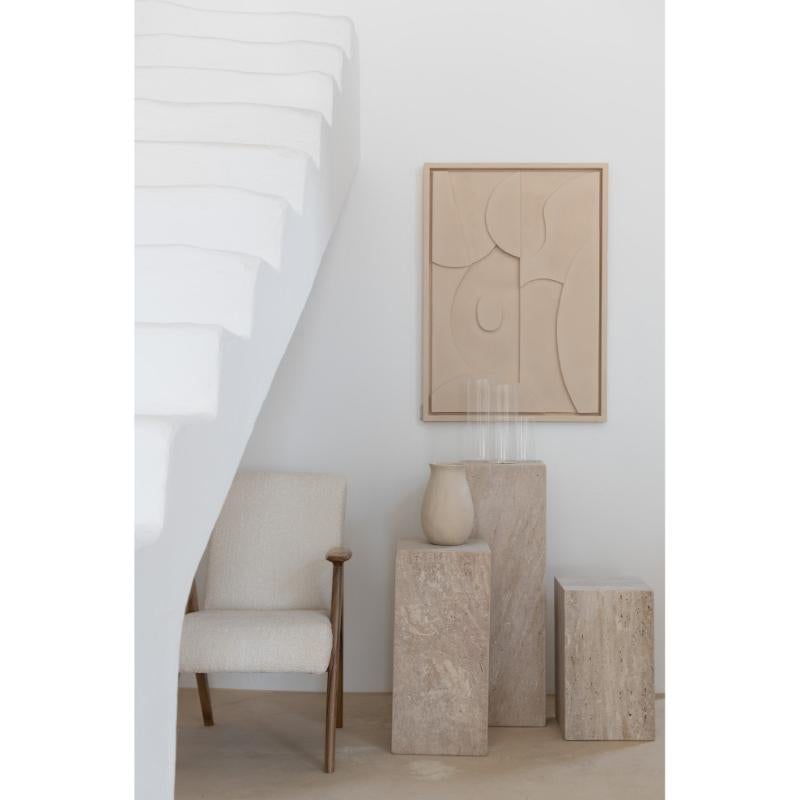 Altro Tavolino decorativo Cubes Square Muted Beige in travertino di Beije Avenue in vendita