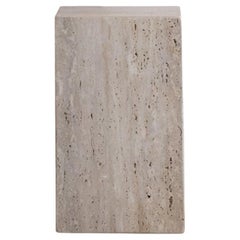 Cubes Square Muted Beige Travertine Decorative Side Table by Beije Avenue