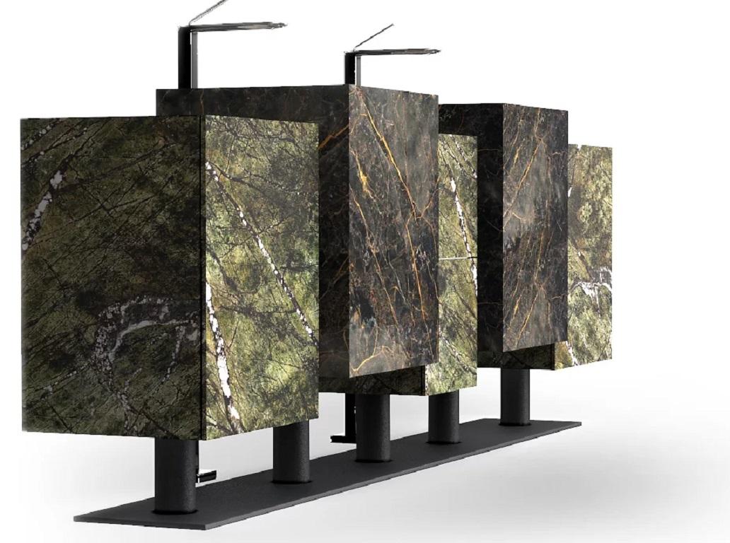Modern Cubi Washbasin and Cabinet by Marmi Serafini