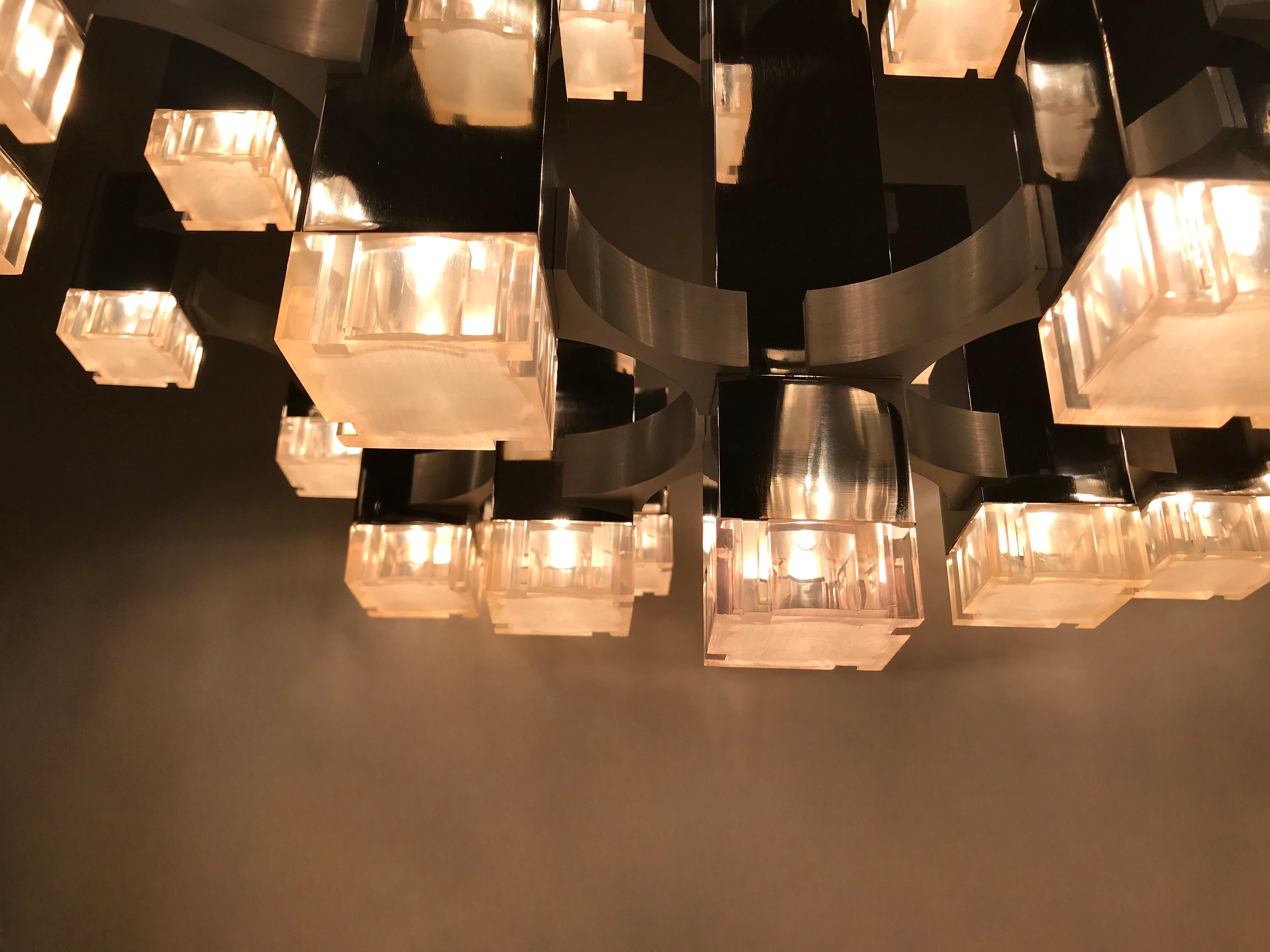Cubic 37-Light Ceiling Fixture by Gaetano Sciolari 6