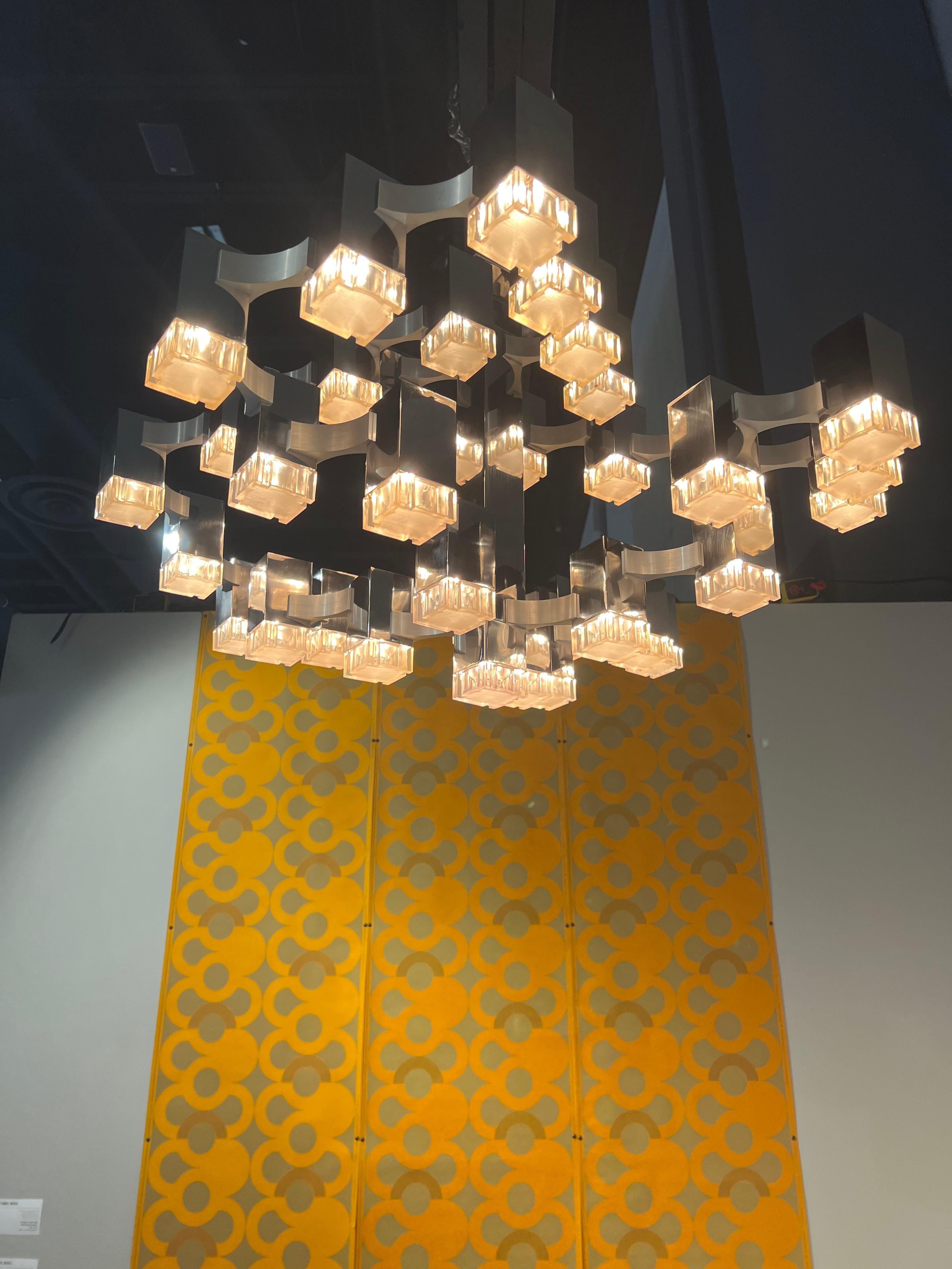 Cubic 37-Light Ceiling Fixture by Gaetano Sciolari 11