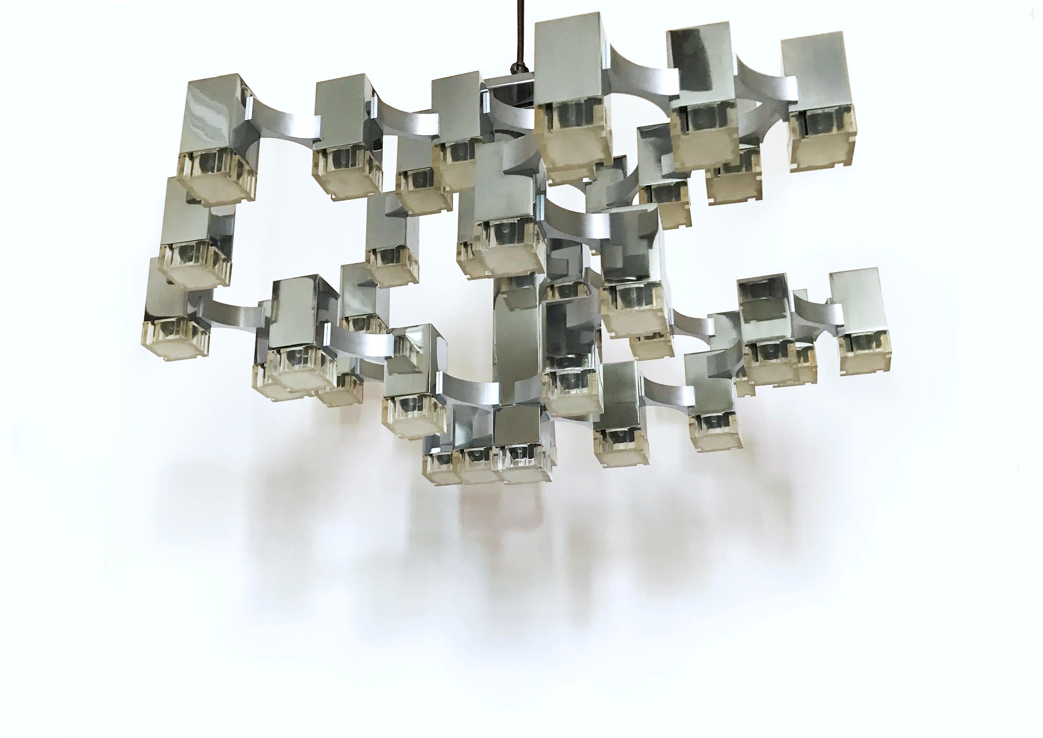 Cubic 37-Light Ceiling Fixture by Gaetano Sciolari 1