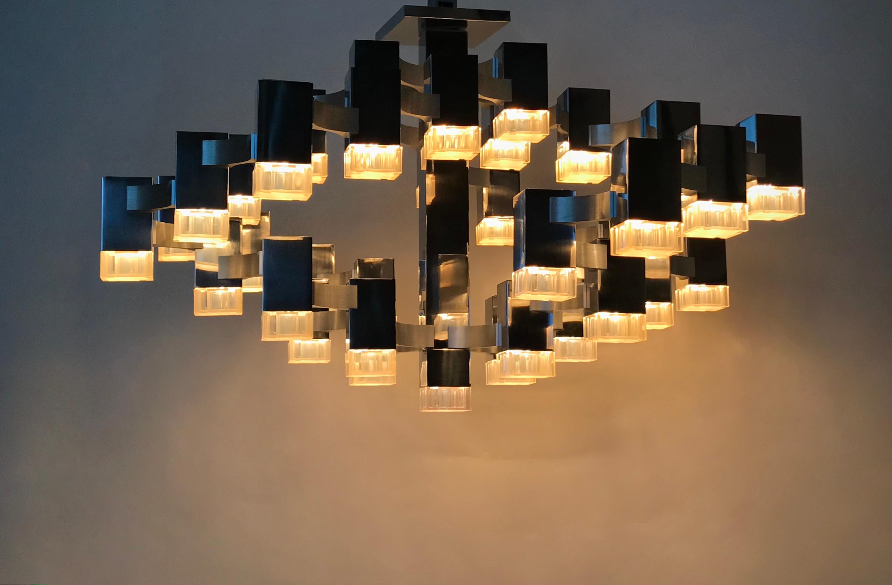 Cubic 37-Light Ceiling Fixture by Gaetano Sciolari 2