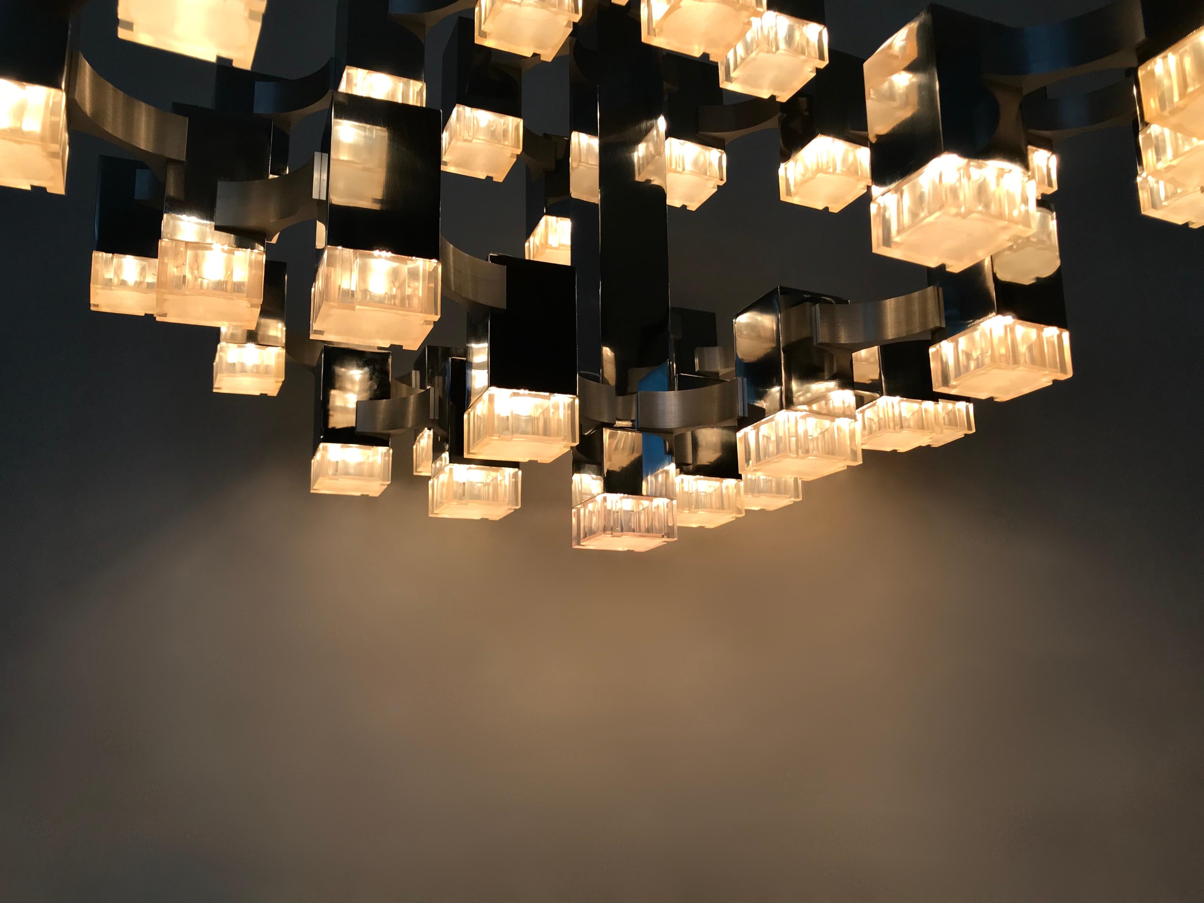 Cubic 37-Light Ceiling Fixture by Gaetano Sciolari 3