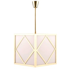 Cubic Art Nouveau Style Glass Chandelier for the Vienna Concerthall, Re Edition