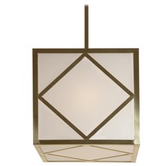 Cubic Art Nouveau Style Glass Chandelier for the Vienna Concerthall, Re Edition