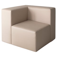 Asiento / Sillón / Sofá de Cuero Marino Beige Cúbico