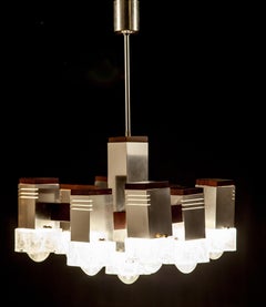 Cubic Chandelier by Gaetano Sciolari, 1970s