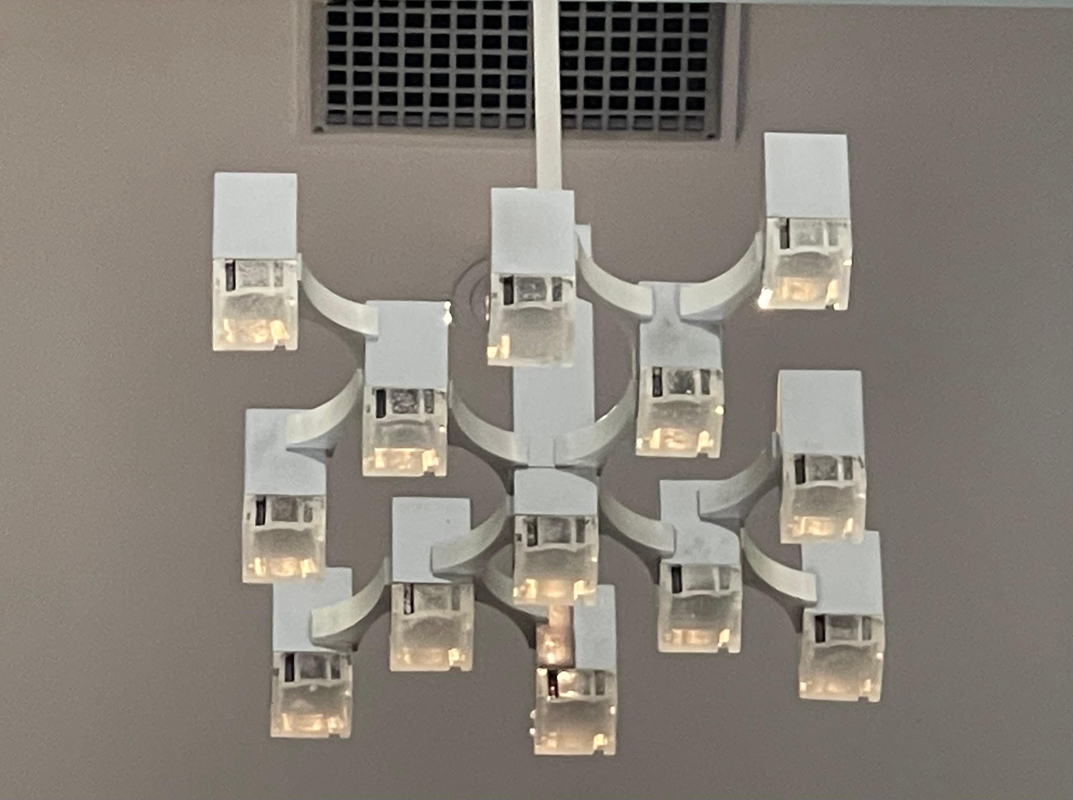 Cubic Chandelier by Lightolier For Sale 6