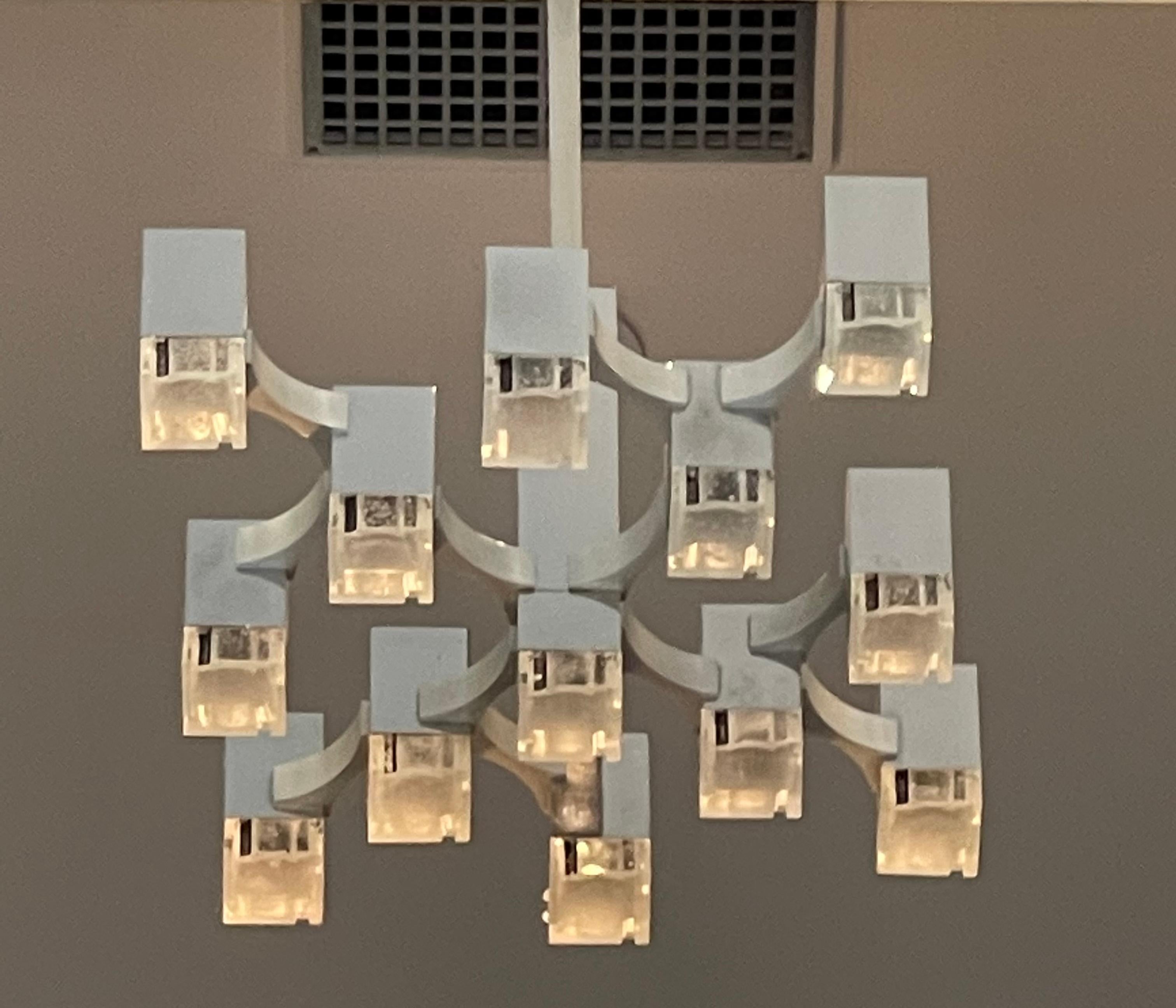 Cubic Chandelier by Lightolier For Sale 7