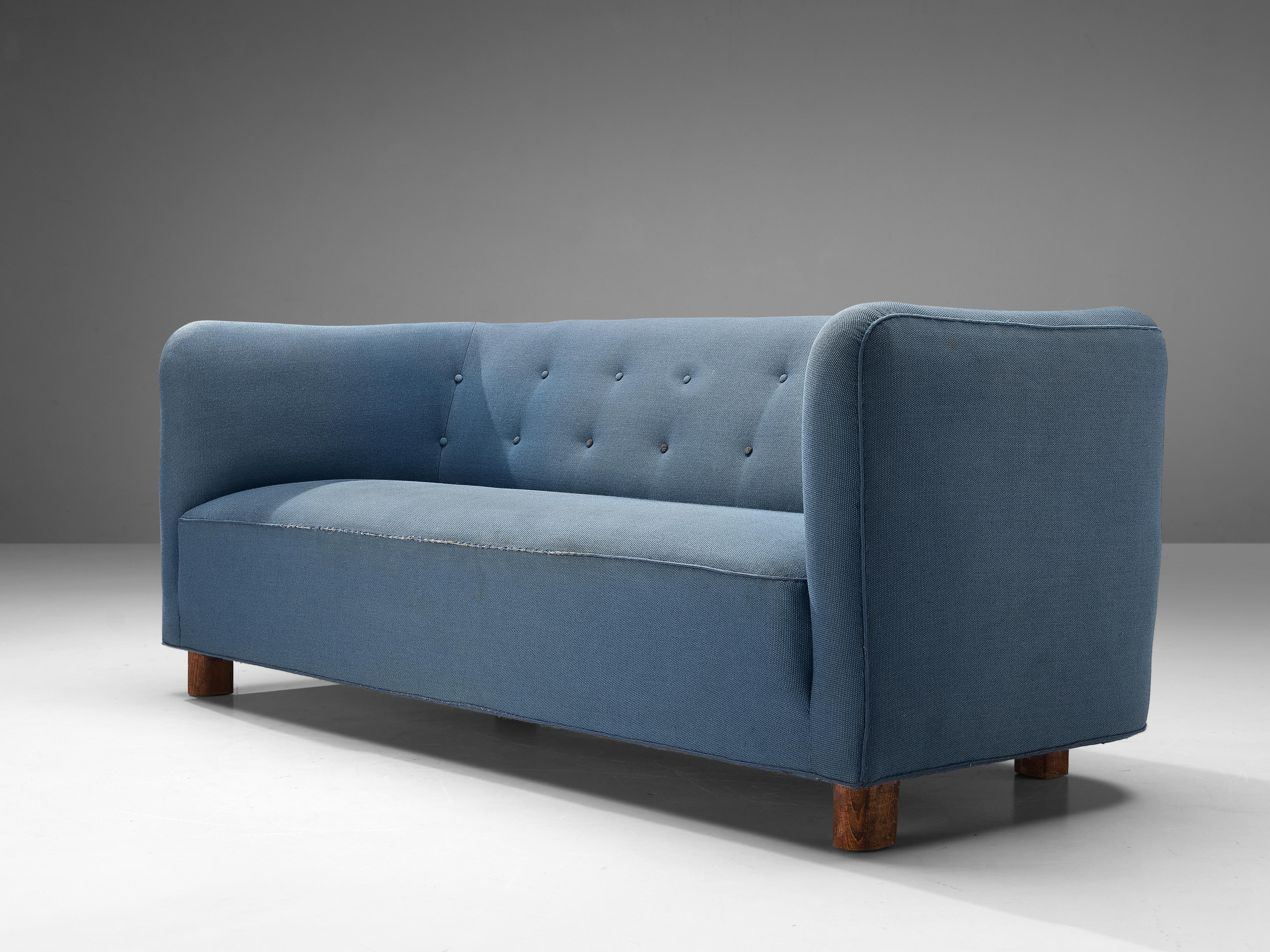 Cubic Danish Sofa in Blue Upholstery 1