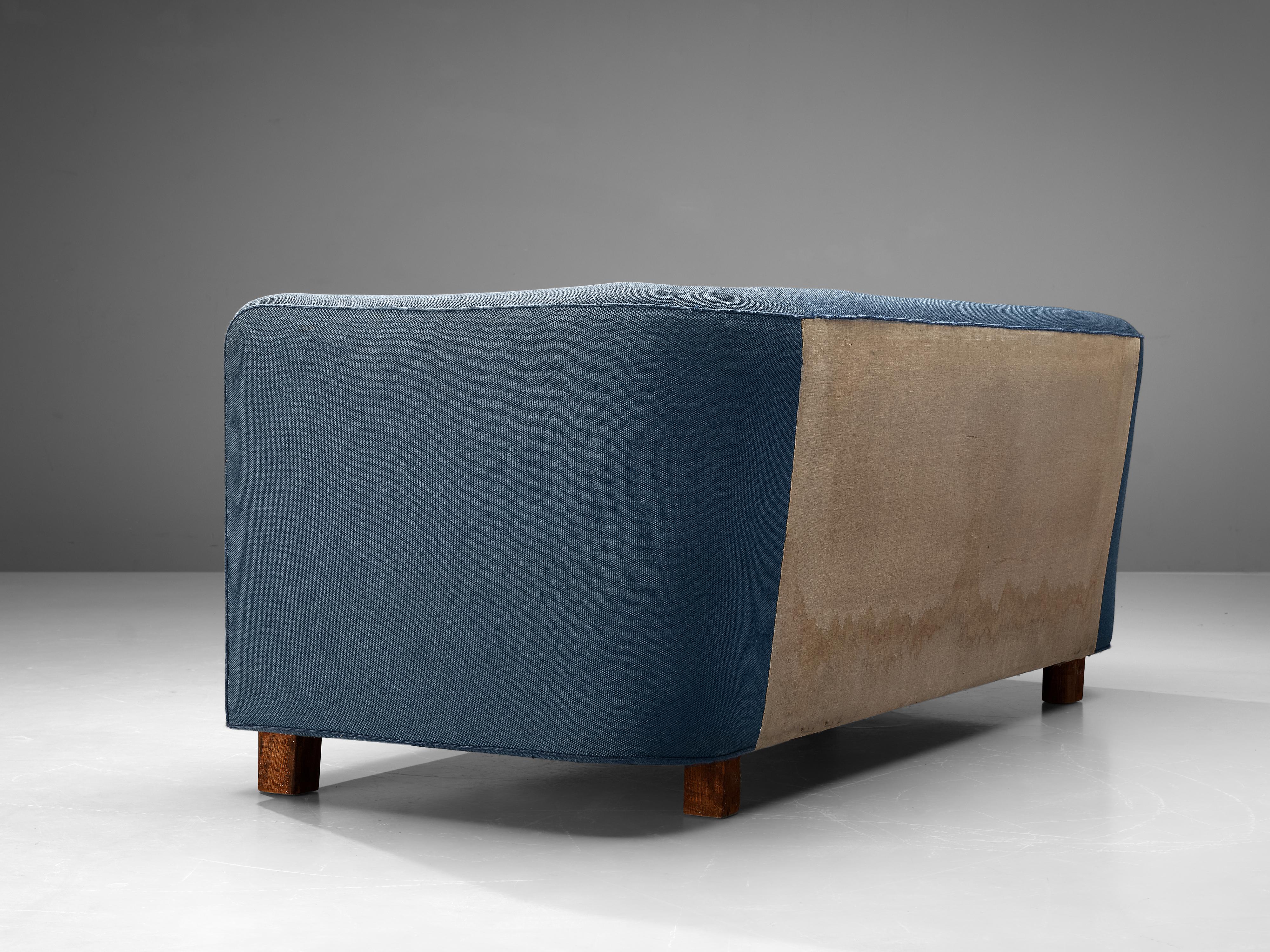 Cubic Danish Sofa in Blue Upholstery 2
