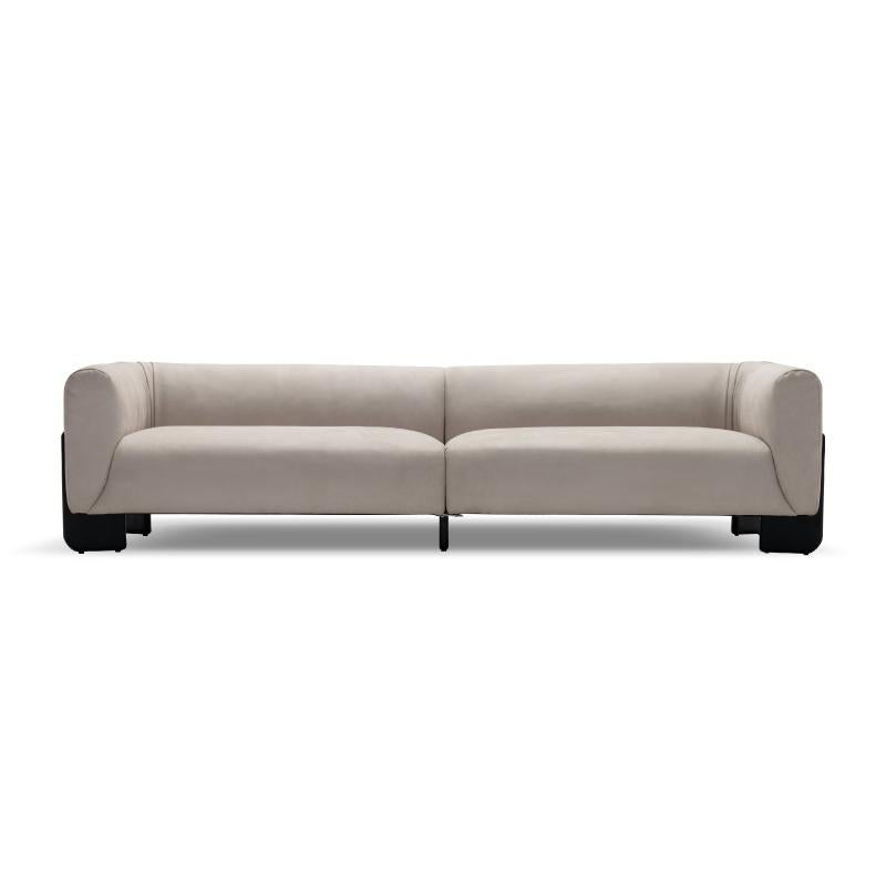 Cubic Deep Seat Sofa with Full-Grain & Vegan Leather Options In New Condition For Sale In London, GB