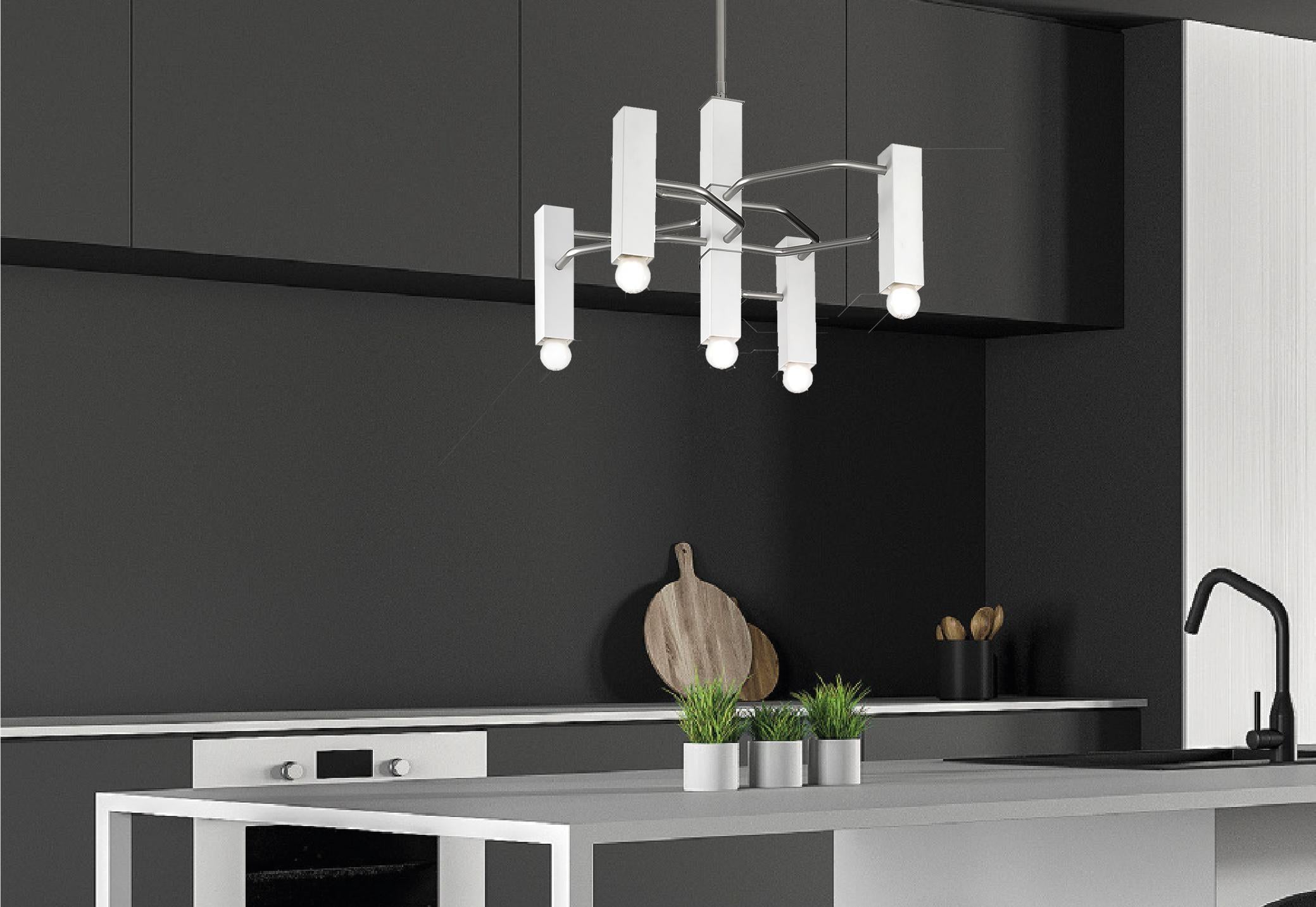Mid-Century moderno Cubic Flush Mount / Lampadario di Fabio LTD in vendita