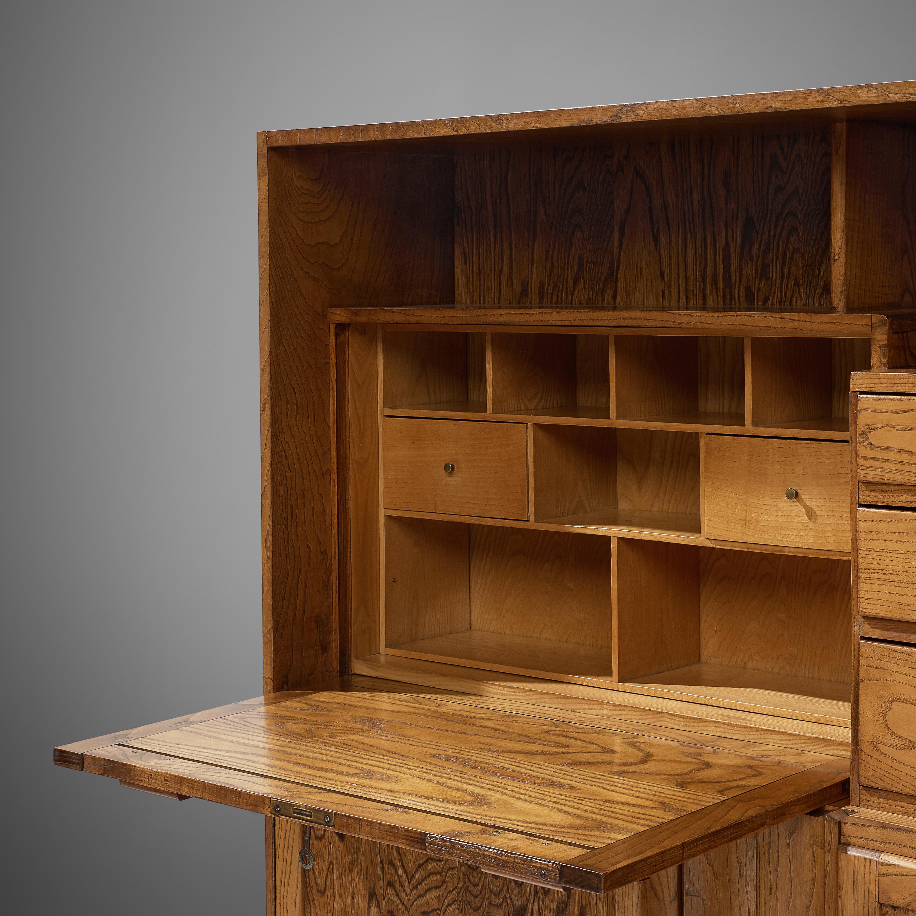Cubic French Cabinet in Ash with Writing Desk 1