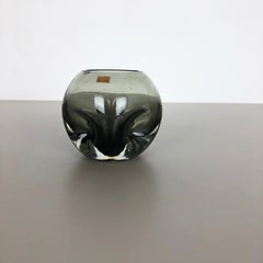 Cubic Green Handblown Crystal Glass Vase by Friedrich Kristall, Germany, 1970s