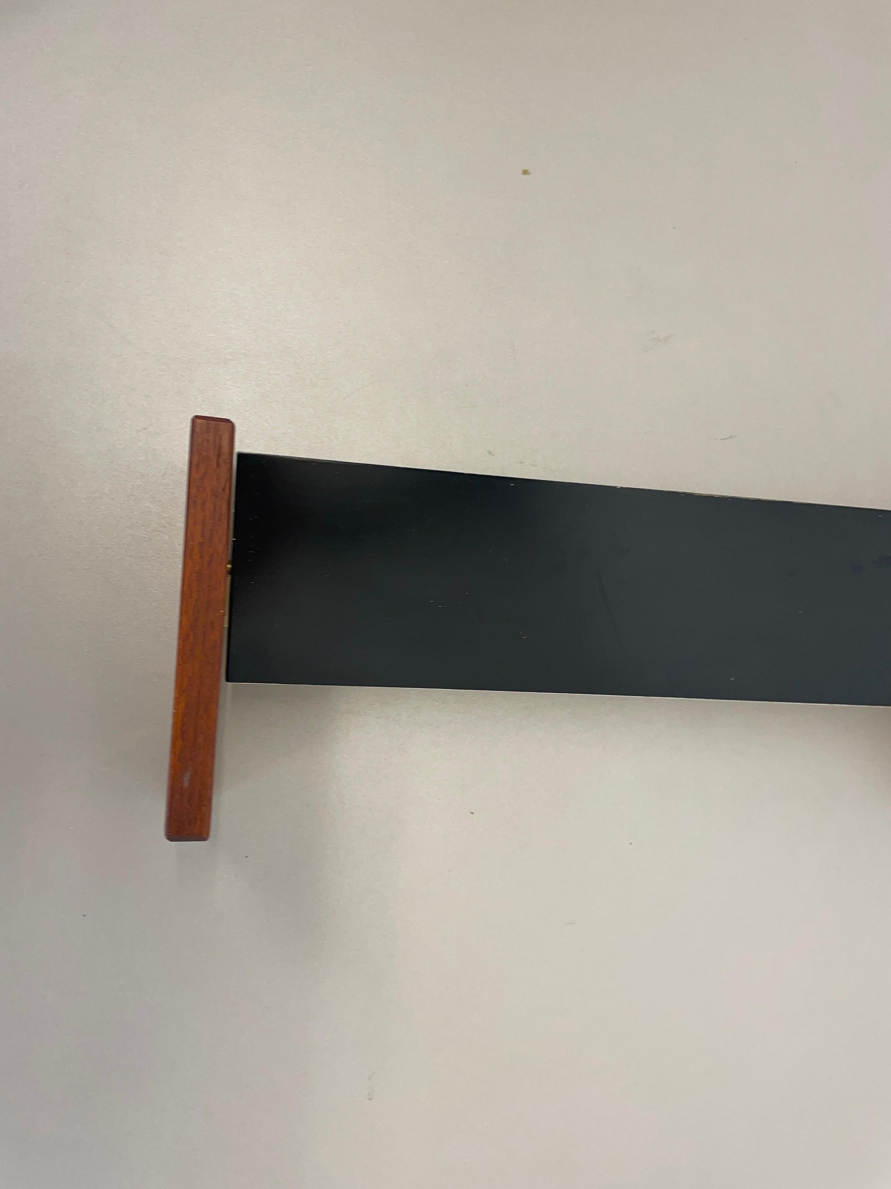 cubic Large 38cm Teak and Metal adjustable wall light element, Germany 1950s For Sale 6
