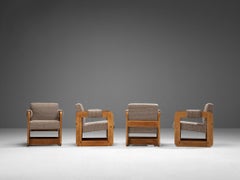 Sillones Cúbicos Tapizados Gris Claro