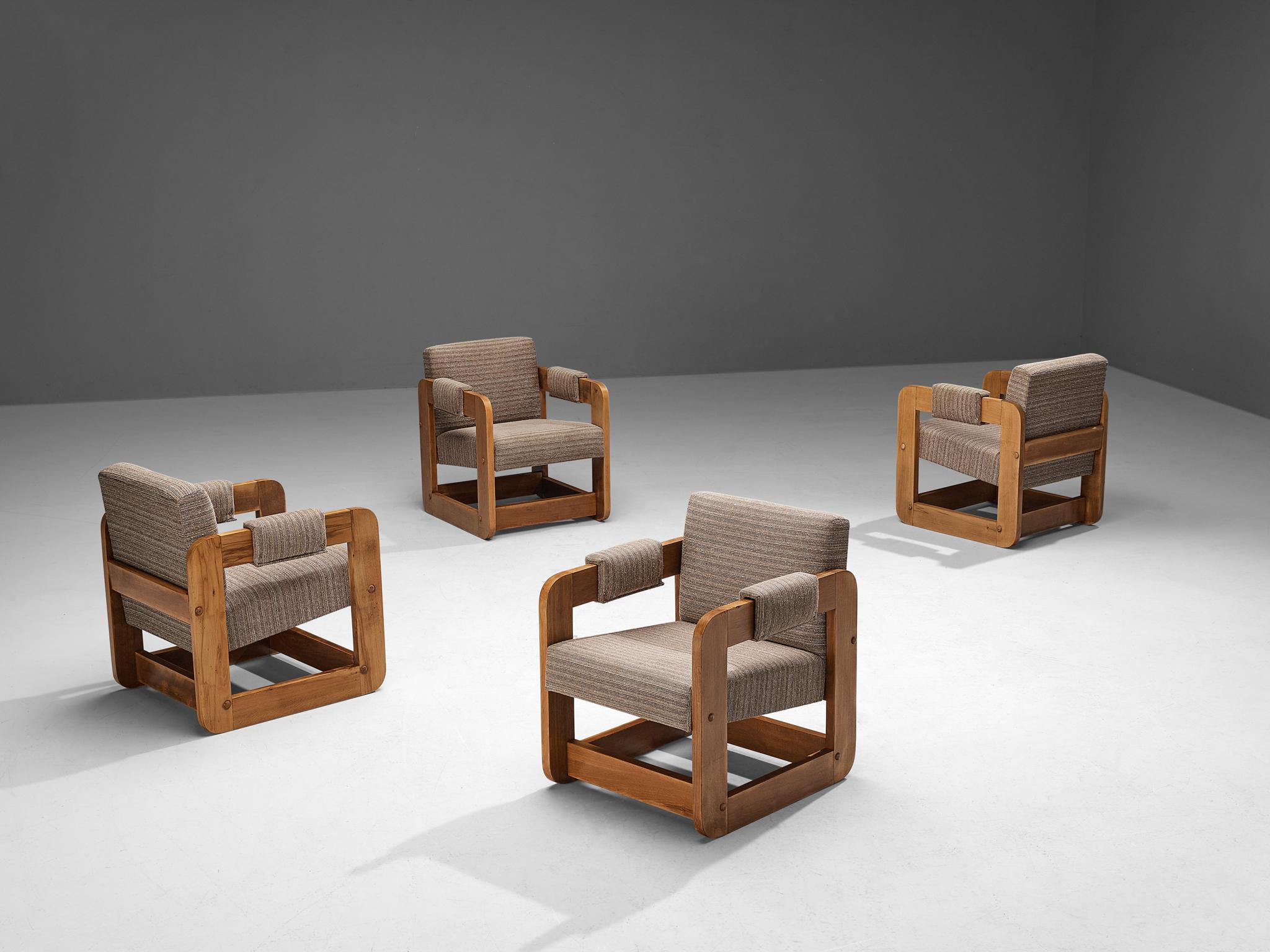Cubic Lounge Chairs mit hellgrauer Polsterung  im Zustand „Gut“ im Angebot in Waalwijk, NL