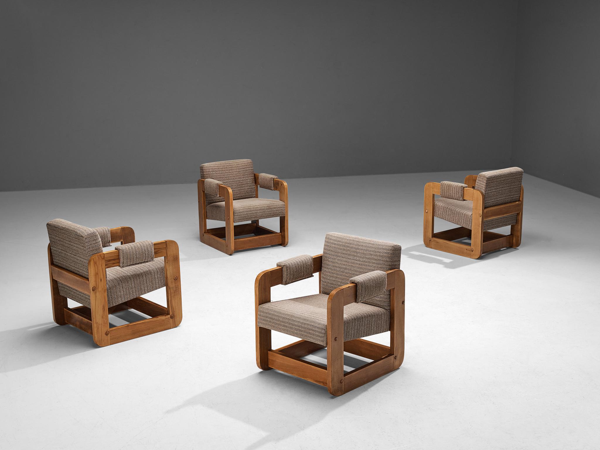 Chaises longues Cubic en tissu gris clair Bon état - En vente à Waalwijk, NL