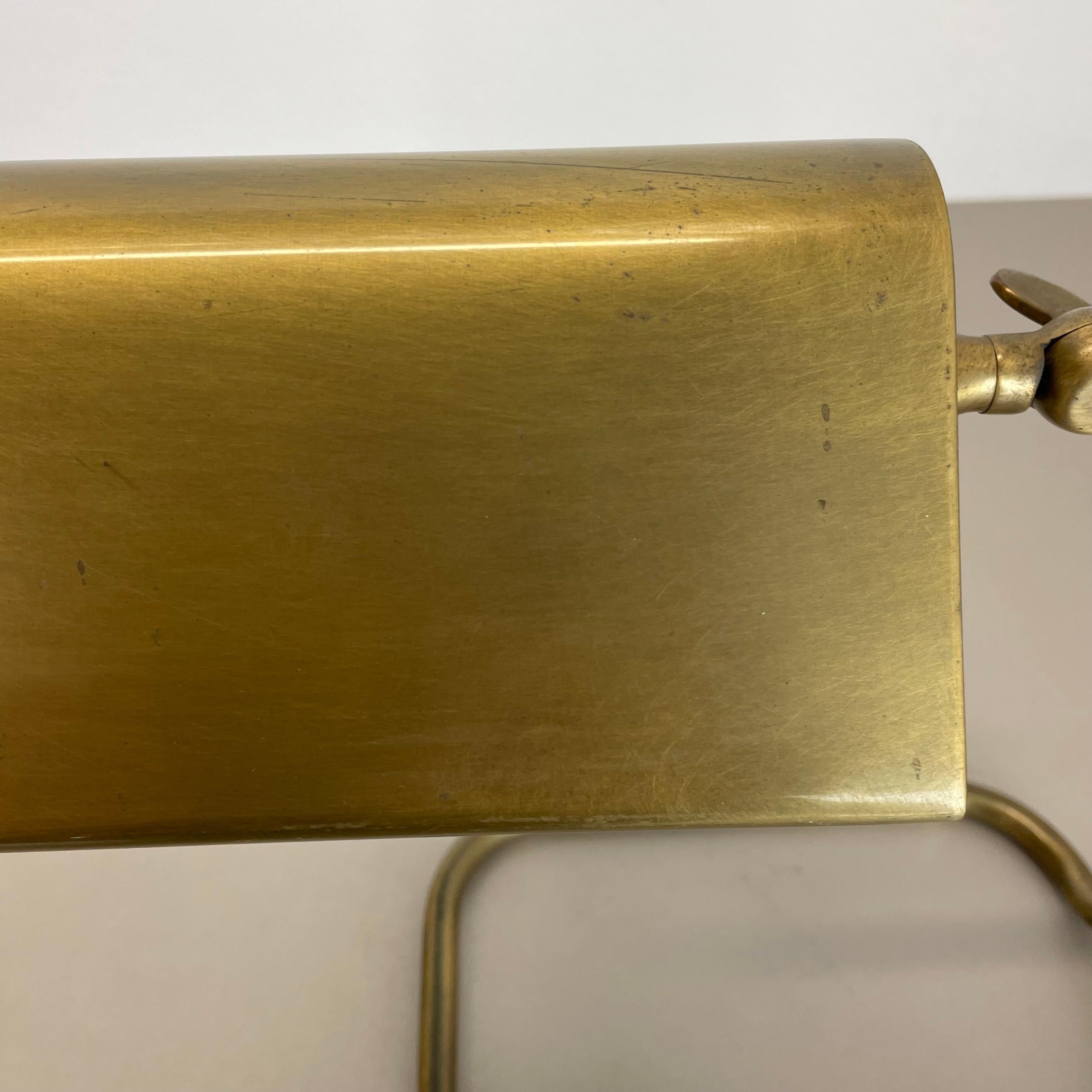 Late 20th Century Cubic Modernist Brass Metal Table Light by Florian Schulz, Germany, 1970s For Sale