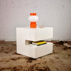 Cubic Nightstand or Side Table from the 1980s