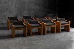 Kubische Lounge-Stühle mit dunkelgrauer Polsterung, Europa, 1980er Jahre