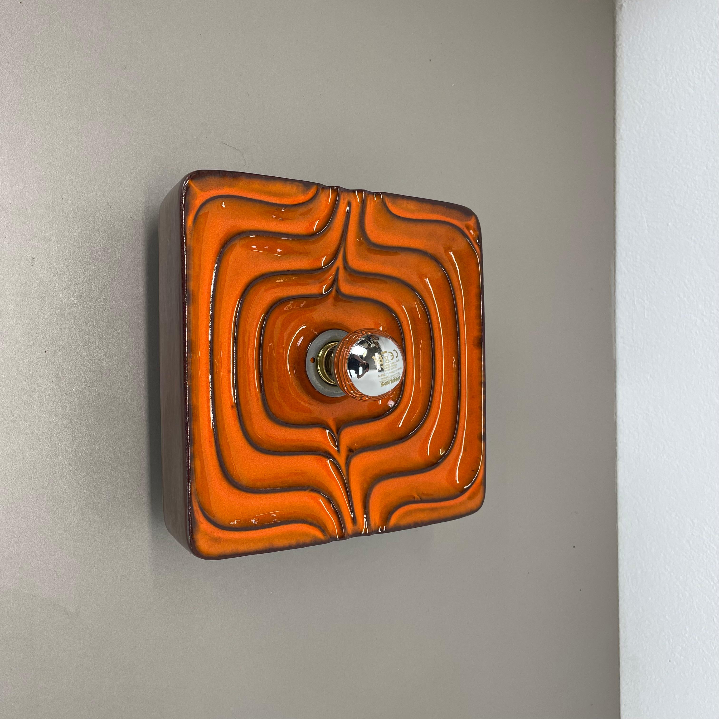 Mid-Century Modern Cubic psychedelic POP ART Fat Lava Wall Light by PAN CERAMICS, Germany, 1970 no1 For Sale