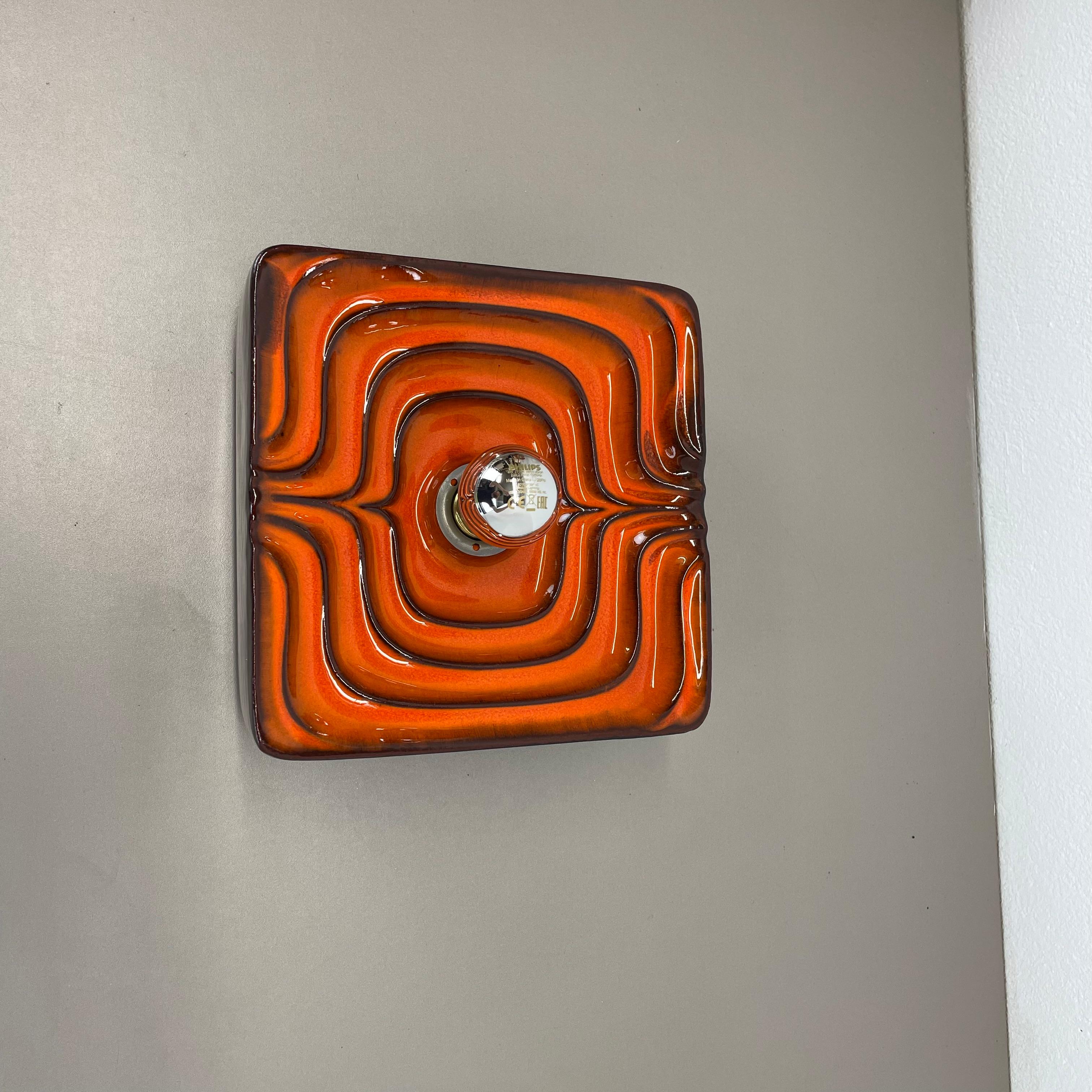 Cubic psychedelic POP ART Fat Lava Wall Light by PAN CERAMICS, Germany, 1970 no2 For Sale 7