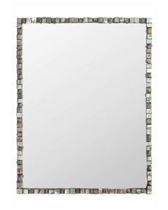 Cubic Pyrite Framed Mirror with Original 19th Century Beveled Glass