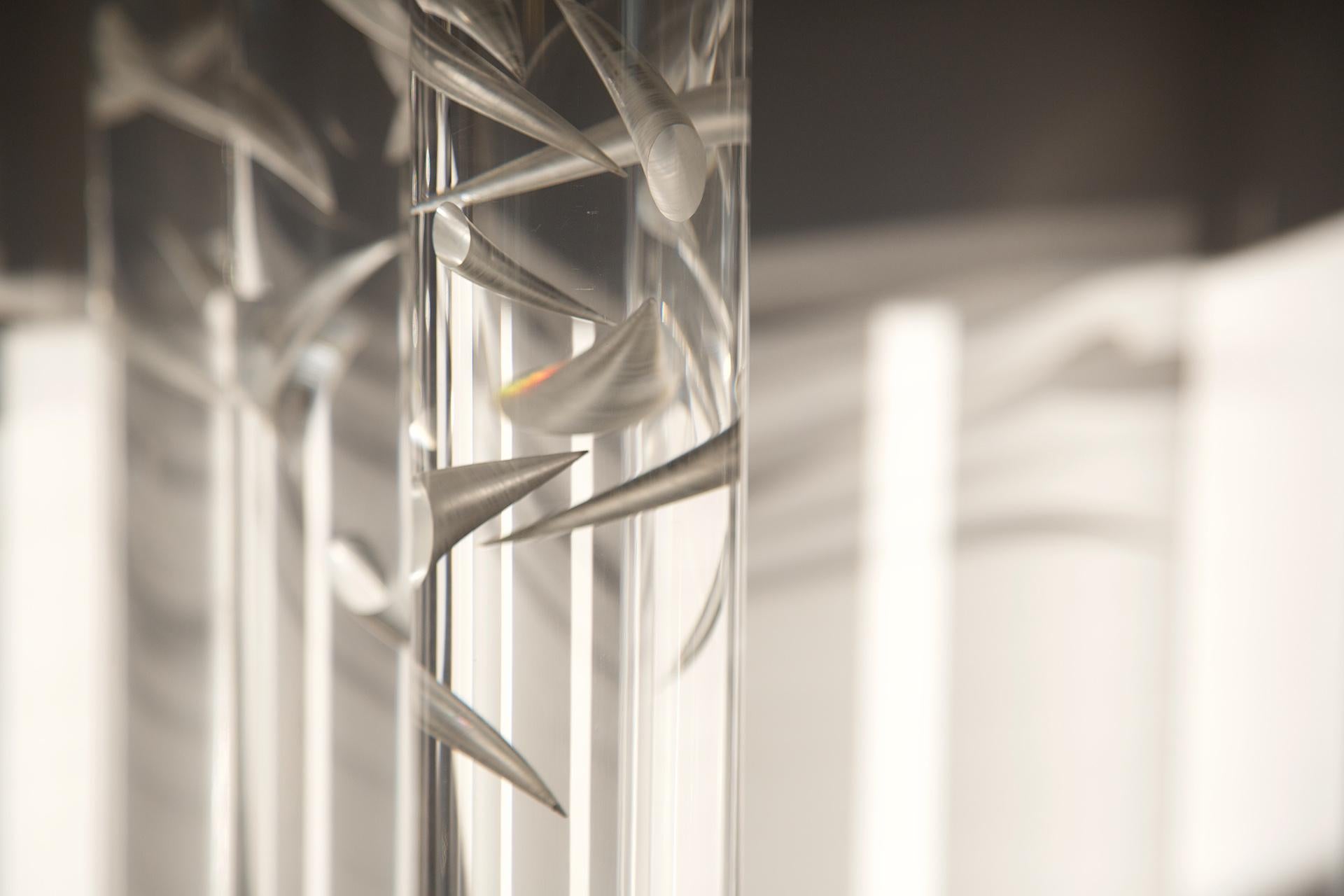Cubic Root Modular Storage Cabinet by Jean Pascal Levy-Trumet
Limited Edition.
Dimensions: D 40 x W 80 x H 80 cm.
Materials: Steel, aluminum, polyester.
Finish: Vein nickel.

Available in different finishes and materials. Each module is D 40 x W 40