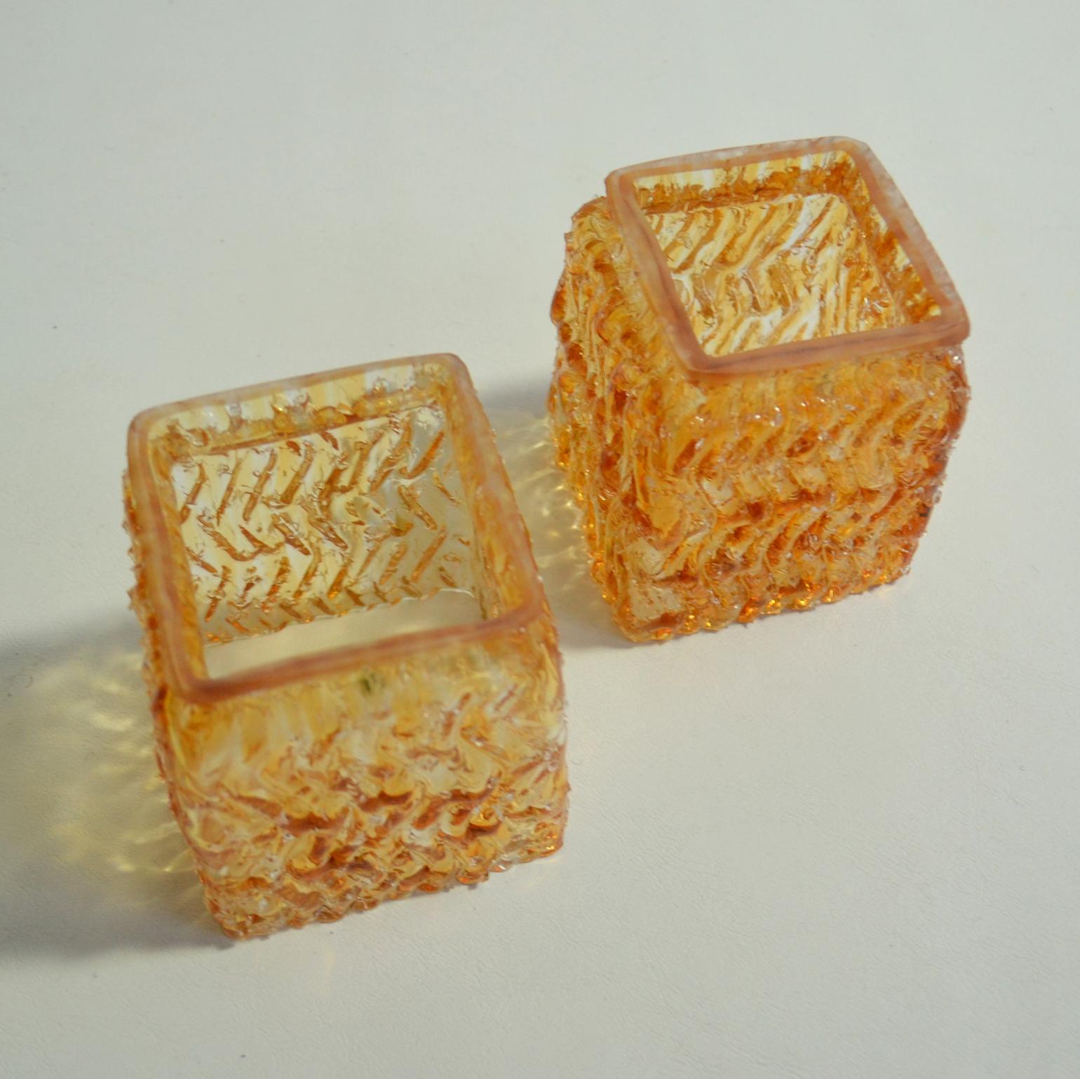 Lustre Cubic Sciolari en verre ambré et métal  en vente 3