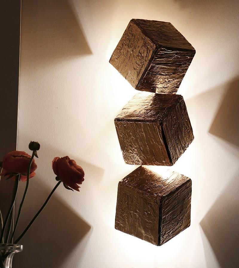 Contemporary Cubic Big Sconce in Casted Brass by Boca do Lobo For Sale