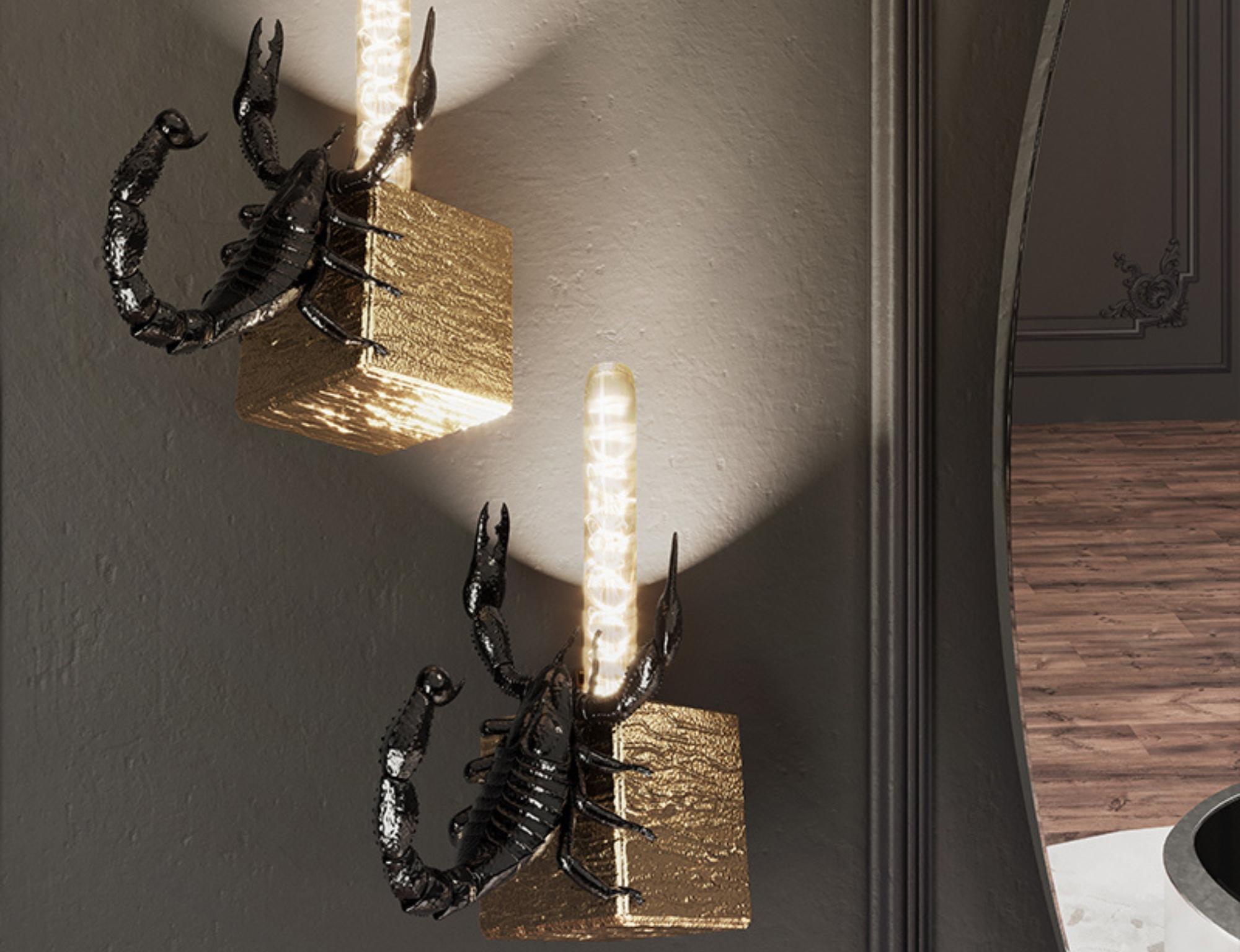 Lampada da parete Cubic Sconces Small - Fonderia di ottone e metallo fusi a mano - Boca Do Lobo In condizioni Nuovo in vendita a Rio Tinto, PT