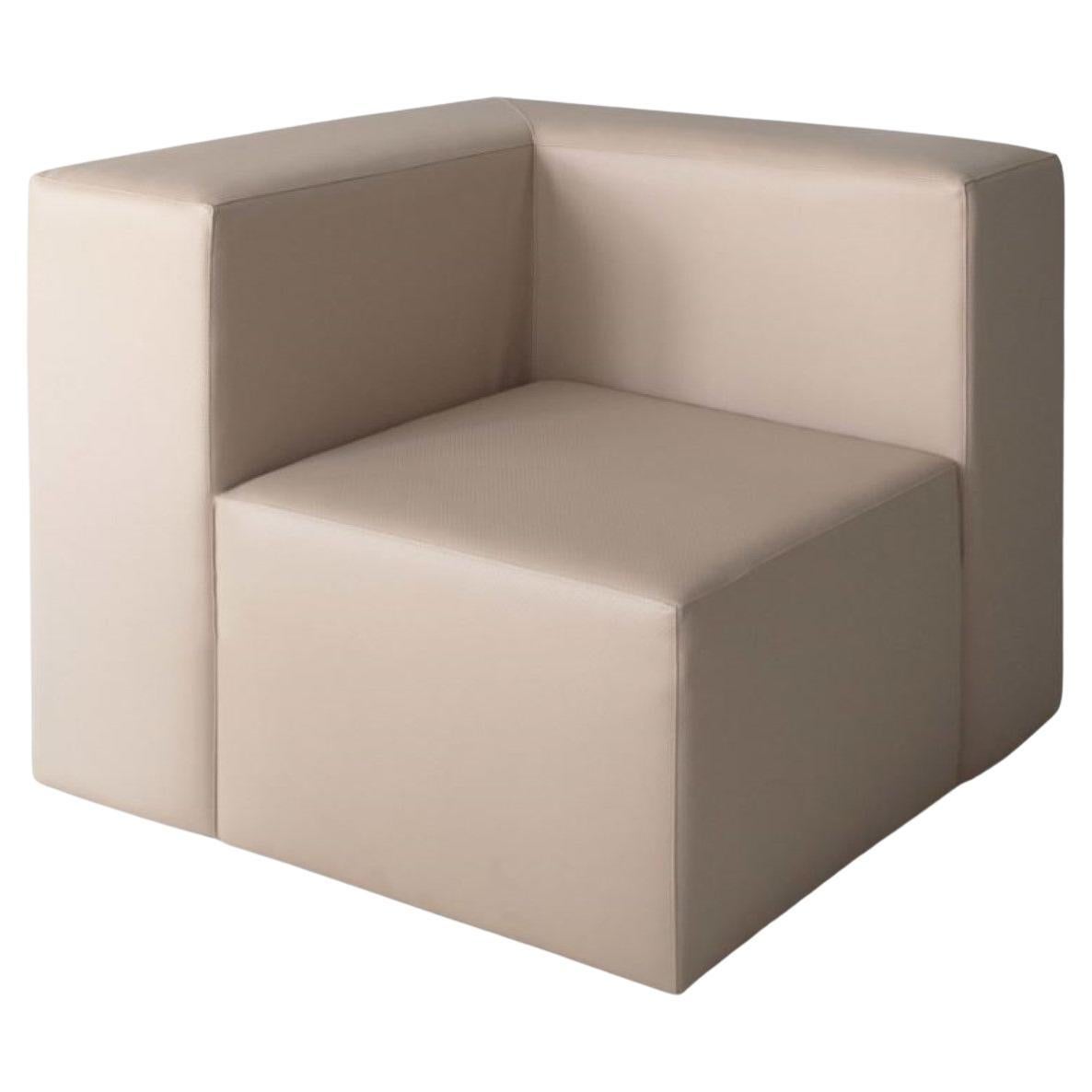 Cubic Seat Module in Marine Leather by Studio Christinekalia For Sale