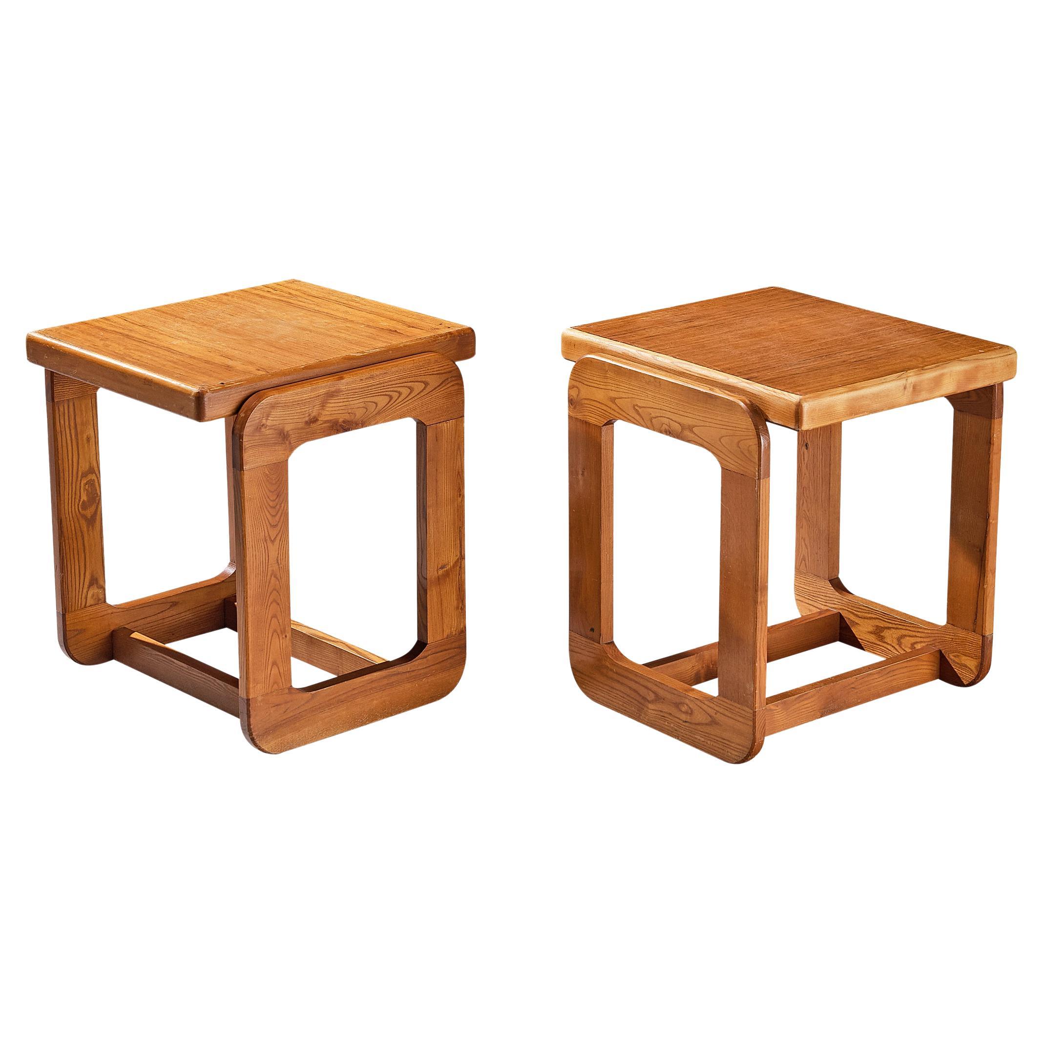Cubic Side Tables in Ash 