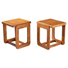 Vintage Cubic Side Tables in Ash 